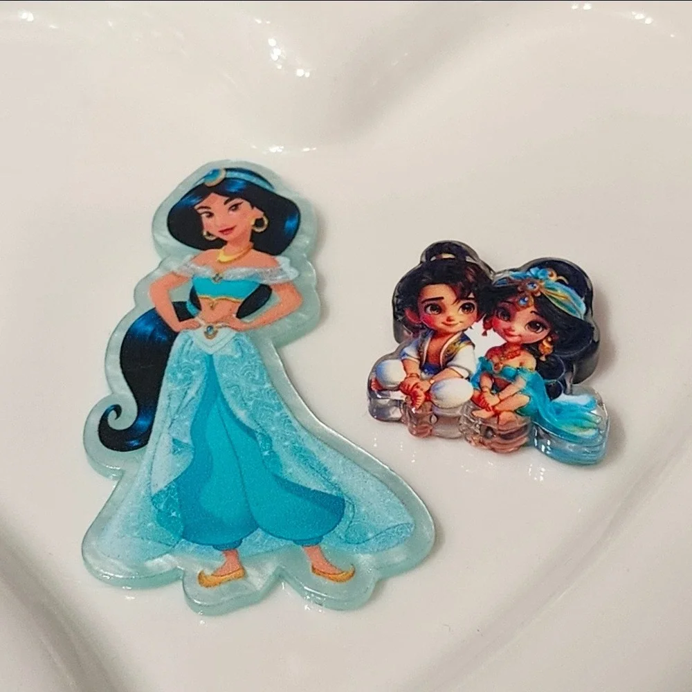 Princess Flatback Focal Bead Beaded Pen Badge Flats Planar Acrylic Beads